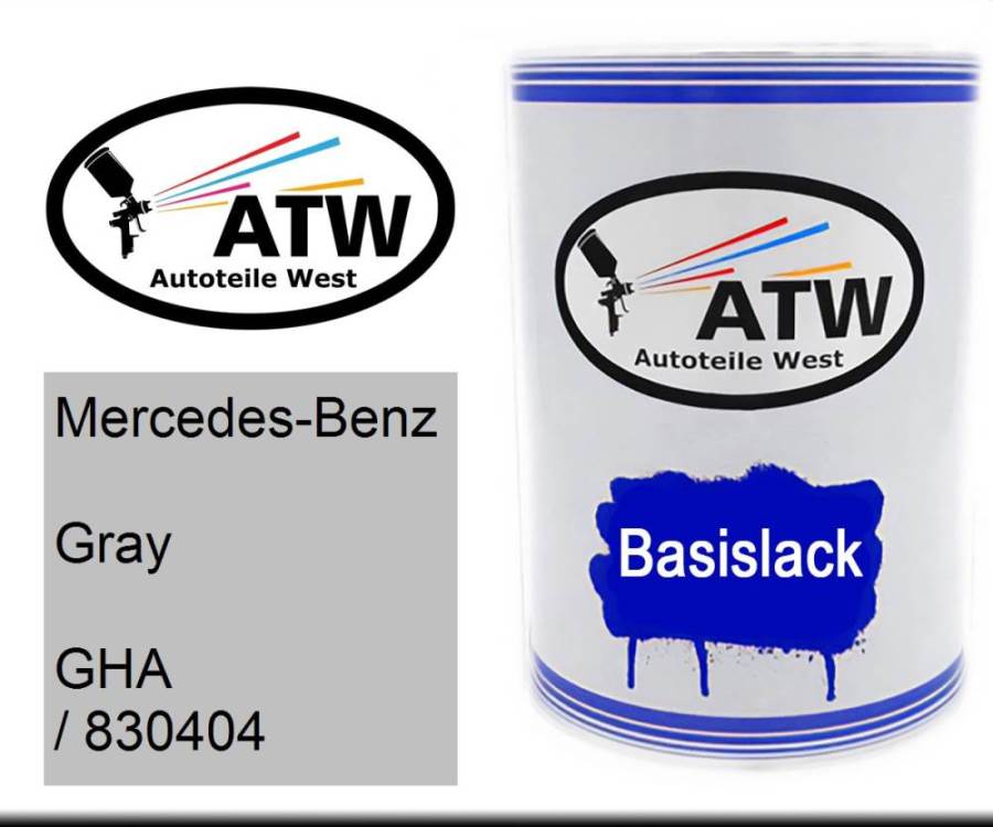 Mercedes-Benz, Gray, GHA / 830404: 500ml Lackdose, von ATW Autoteile West.